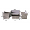 Aiamööbli komplekt Bello Giardino CALMO hall laud + 2 tugitooli + diivan
