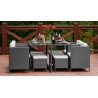 Aiamööbli komplekt Bello Giardino CRISTALLO hall laud + 4 tugitooli + 4 jalatooli