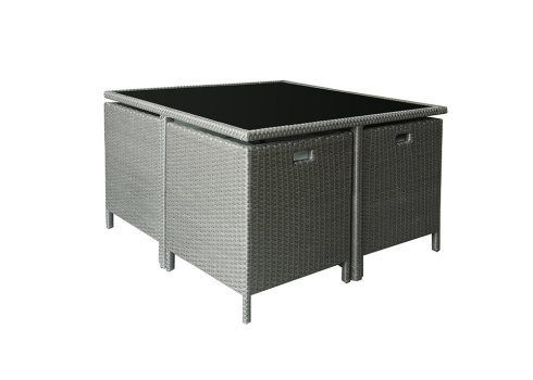 Aiamööbli komplekt Bello Giardino CRISTALLO hall laud + 4 tugitooli + 4 jalatooli