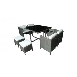 Aiamööbli komplekt Bello Giardino CRISTALLO hall laud + 4 tugitooli + 4 jalatooli