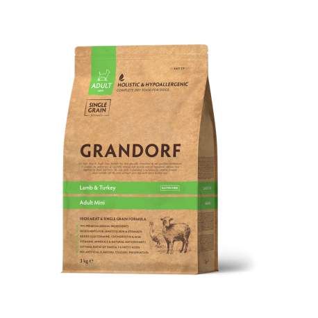 Grandorf Dog - Lammas ja kalkun 12kg - Mini Adult koeratoit Grandorf Dog - Lammas ja kalkun 12kg - Mini Adult koeratoit