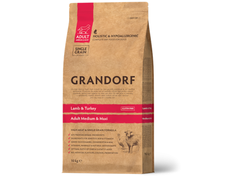 Grandorf Dog - Lammas ja kalkun 10kg - Medium & Maxi Adult koeratoit