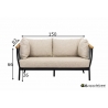 Diivan Apple Bee CONDOR must / helebeež, 140x81xH64 cm