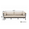 Diivan Apple Bee CONDOR must / helebeež, 206x81xH64 cm