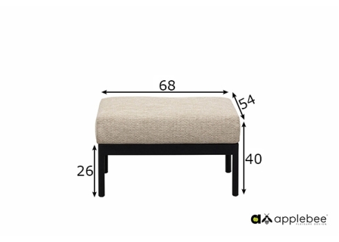 Tumba Apple Bee CONDOR must / helebeež, 70x54xH26 cm