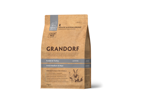 Grandorf Dog - Jänese- ja kalkuniliha 3kg - Adult Medium ja Maxi koeratoit