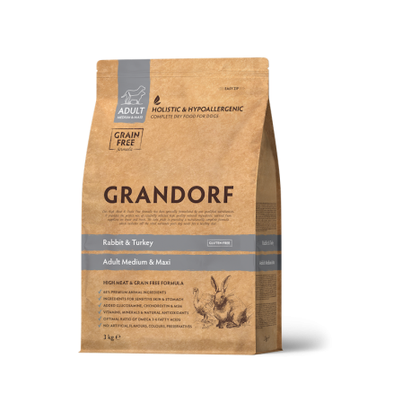 Grandorf Dog - Jänese- ja kalkuniliha 3kg - Adult Medium ja Maxi koeratoit Grandorf Dog - Jänese- ja kalkuniliha 3kg - Adult Medium ja Maxi koeratoit