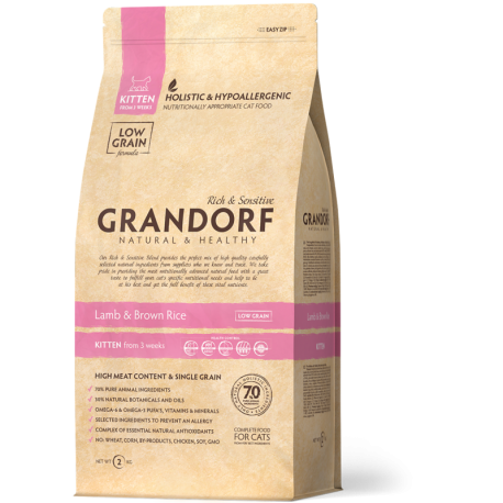 Grandorf Cat - Lamba- ja kalkunilihaga 2kg - Kitten kassitoit Grandorf Cat - Lamba- ja kalkunilihaga 2kg - Kitten kassitoit