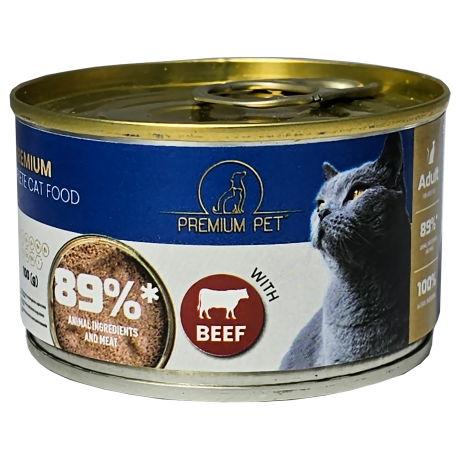 Premium Pet lihapasteet veiselihaga kassitoit 16x100g Premium Pet lihapasteet veiselihaga kassitoit 16x100g