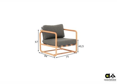 Tugitool Apple Bee DOLCE pruun / hall, 75x84xH67 cm