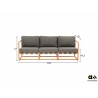 Diivan Apple Bee DOLCE pruun / hall, 209x78xH67 cm