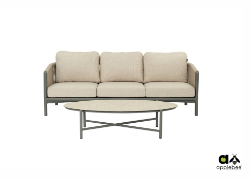 Diivanilaud Apple Bee BORA BORA valge / hall, 130x65xH33 cm