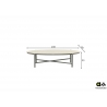 Diivanilaud Apple Bee BORA BORA valge / hall, 130x65xH33 cm