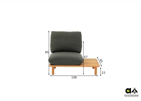 Tugitool vasak Apple Bee SLING pruun / hall, 108x85xH62 cm