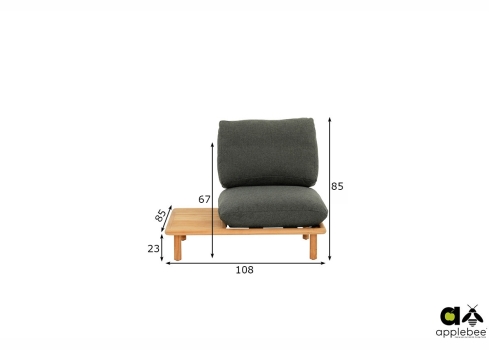 Tugitool parem Apple Bee SLING pruun / hall, 108x85xH62 cm