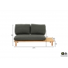 Diivan vasak Apple Bee SLING pruun / hall, 175x85xH62 cm