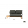 Diivan parem Apple Bee SLING pruun / hall, 175x85xH62 cm
