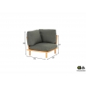 Diivan nurk Apple Bee SLING pruun / hall, 85x85xH62 cm