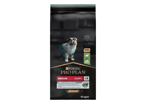 PRO PLAN junior koeratoit kesk. tõugu seedeprob. lamba 12kg