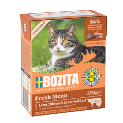Bozita kassikonserv Sterilised Chicken & Grass-Fed Beef in Jelly 12x370g