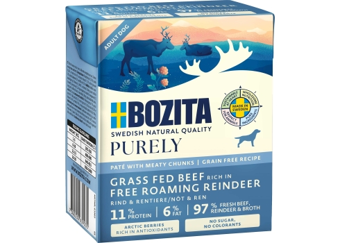 BOZITA koeratoit Grass Fed Beef & Free Roaming Reindeer 12x370g