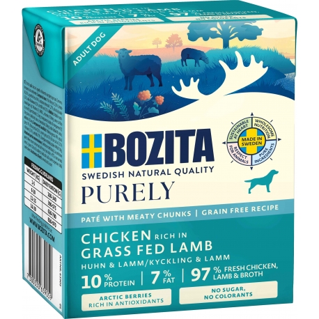 BOZITA koeratoit Chicken & Grass Fed Lamb 12x370g BOZITA koeratoit Chicken & Grass Fed Lamb 12x370g