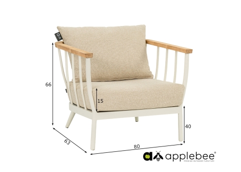 Tugitool Apple Bee CONDOR valge / beež, 63x80xH66 cm