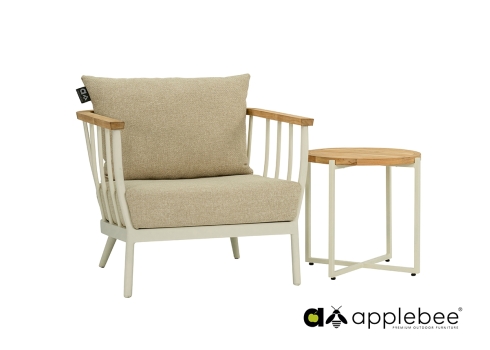 Tugitool Apple Bee CONDOR valge / beež, 63x80xH66 cm