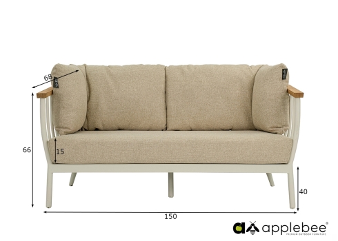 Diivan Apple Bee CONDOR valge / beež, 150x68xH66 cm