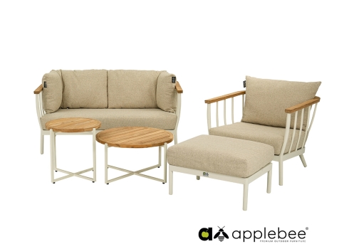 Tumba Apple Bee CONDOR valge / beež, 68x52xH40 cm