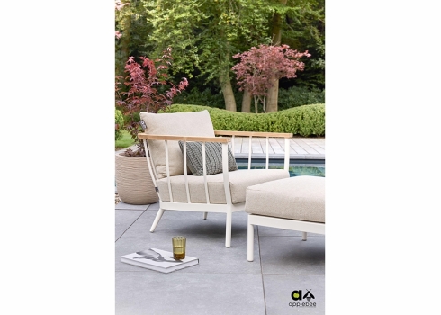 Tumba Apple Bee CONDOR valge / beež, 68x52xH40 cm