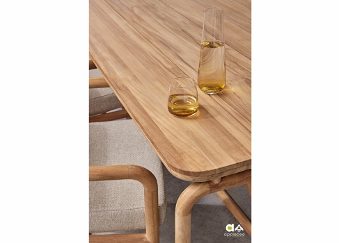 Aiamööbli komplekt Apple Bee DOLCE pruun / beež, söögilaud + 6 tooli