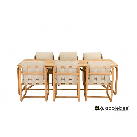 Aiamööbli komplekt Apple Bee DOLCE pruun / beež, söögilaud + 6 tooli Aiamööbli komplekt Apple Bee DOLCE pruun / beež, söögilaud + 6 tooli