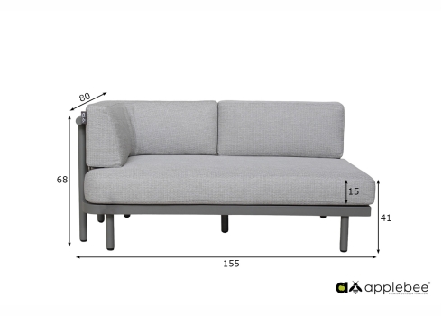 Diivan Apple Bee MAUI hall, 155x80xH68 cm, parem