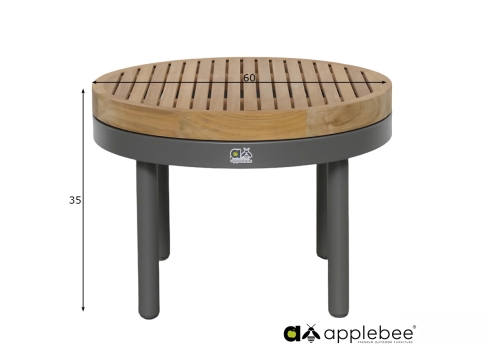 Diivanilaud Apple Bee MAUI pruun / hall, 60x60xH31 cm