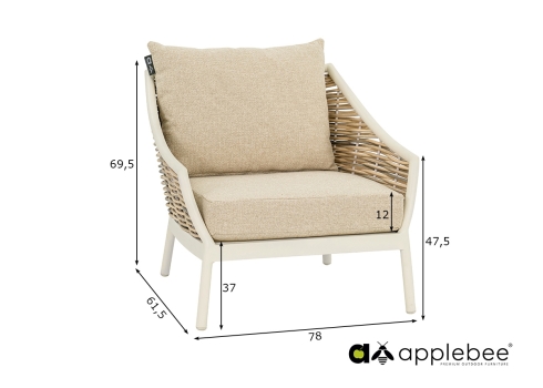 Tugitool Apple Bee MILOU helebeež, 78x61,5xH69,5 cm