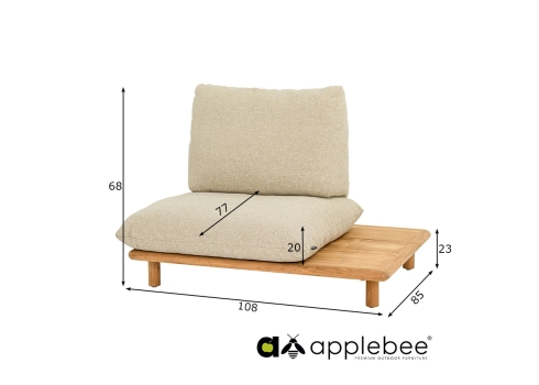 Tugitool vasak Apple Bee SLING pruun / beež, 108x85xH68 cm
