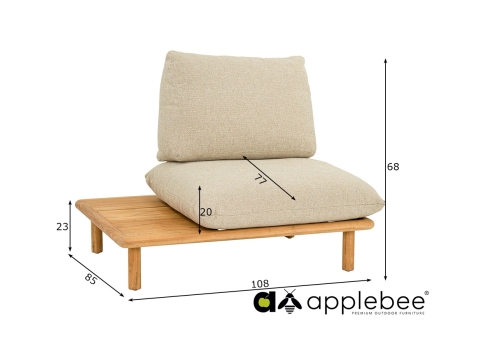 Tugitool parem Apple Bee SLING pruun / beež, 108x85xH68 cm