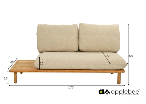 Diivan parem Apple Bee SLING pruun / beež, 175x85xH68 cm