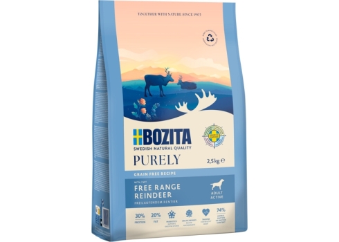 Bozita Dog Purely Adult Active REINDEER GRAIN FREE koeratoit 2,5kg