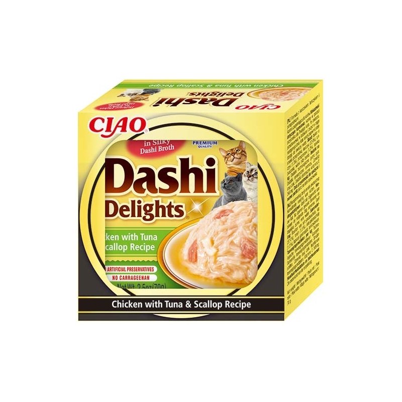 Inaba Dashi Delights Chicken with Tuna & Scallop konserv kassile 70g