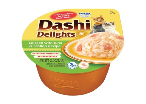Inaba Dashi Delights Chicken with Tuna & Scallop konserv kassile 70g