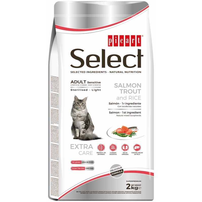 Select Adult Sensitive Sterilised - Light kassitoit 2kg Select Adult Sensitive Sterilised - Light kassitoit 2kg