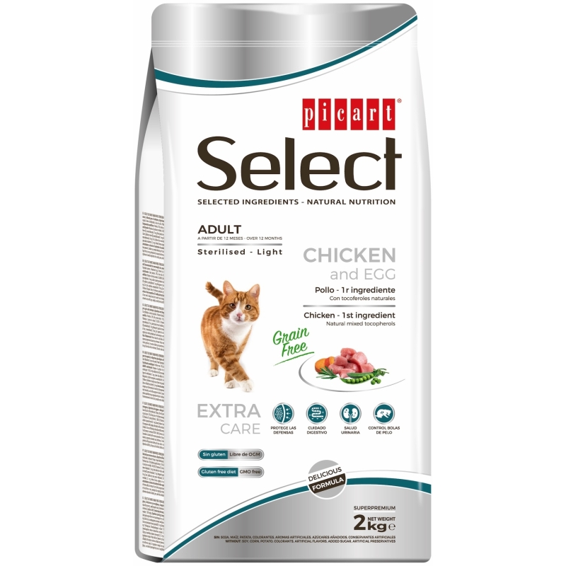 Select Adult Grain Free Sterilised - Light kassitoit 2kg Select Adult Grain Free Sterilised - Light kassitoit 2kg