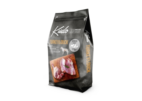 Kudo Turkey & Duck Senior Light külmpressitud koeratoit 12kg