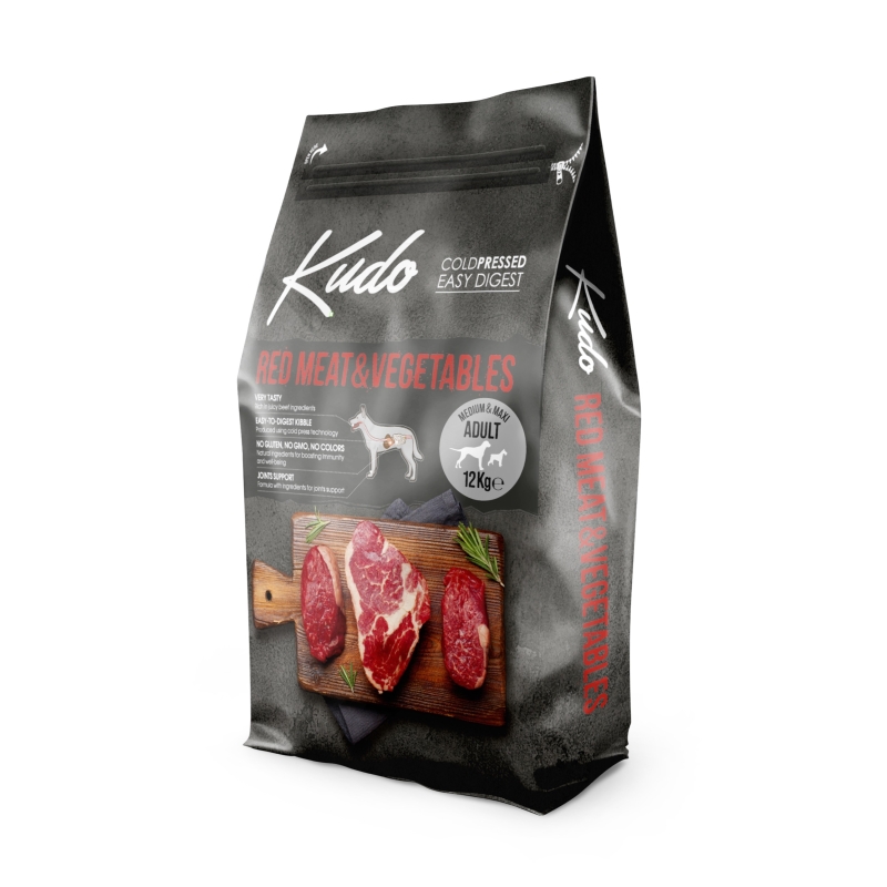 Kudo Red Meat & Vegetables külmpressitud koeratoit 12kg Kudo Red Meat & Vegetables külmpressitud koeratoit 12kg