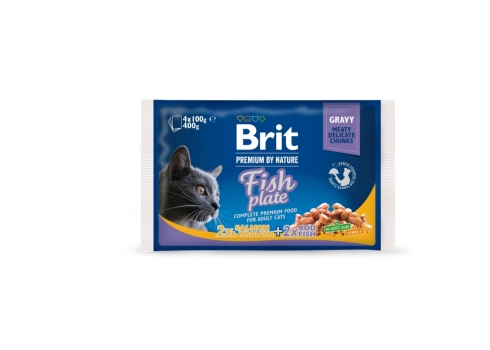 Brit Premium Fish Plate multipakk märgtoit kassidele 4x100g