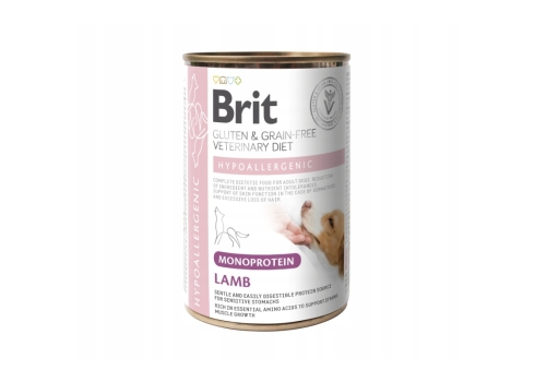 Brit Veterinary Diet Hypoallergenic Monoprotein Lamb konserv koerale 400g