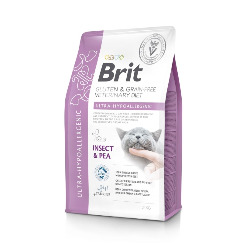 Brit Veterinary Diet Ultra-Hypoallergenic erisööt kassidele 2kg Brit Veterinary Diet Ultra-Hypoallergenic erisööt kassidele 2kg