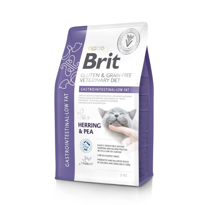 Brit Veterinary Diet Gastrointestinal - Low Fat erisööt kassidele 2kg Brit Veterinary Diet Gastrointestinal - Low Fat erisööt kassidele 2kg